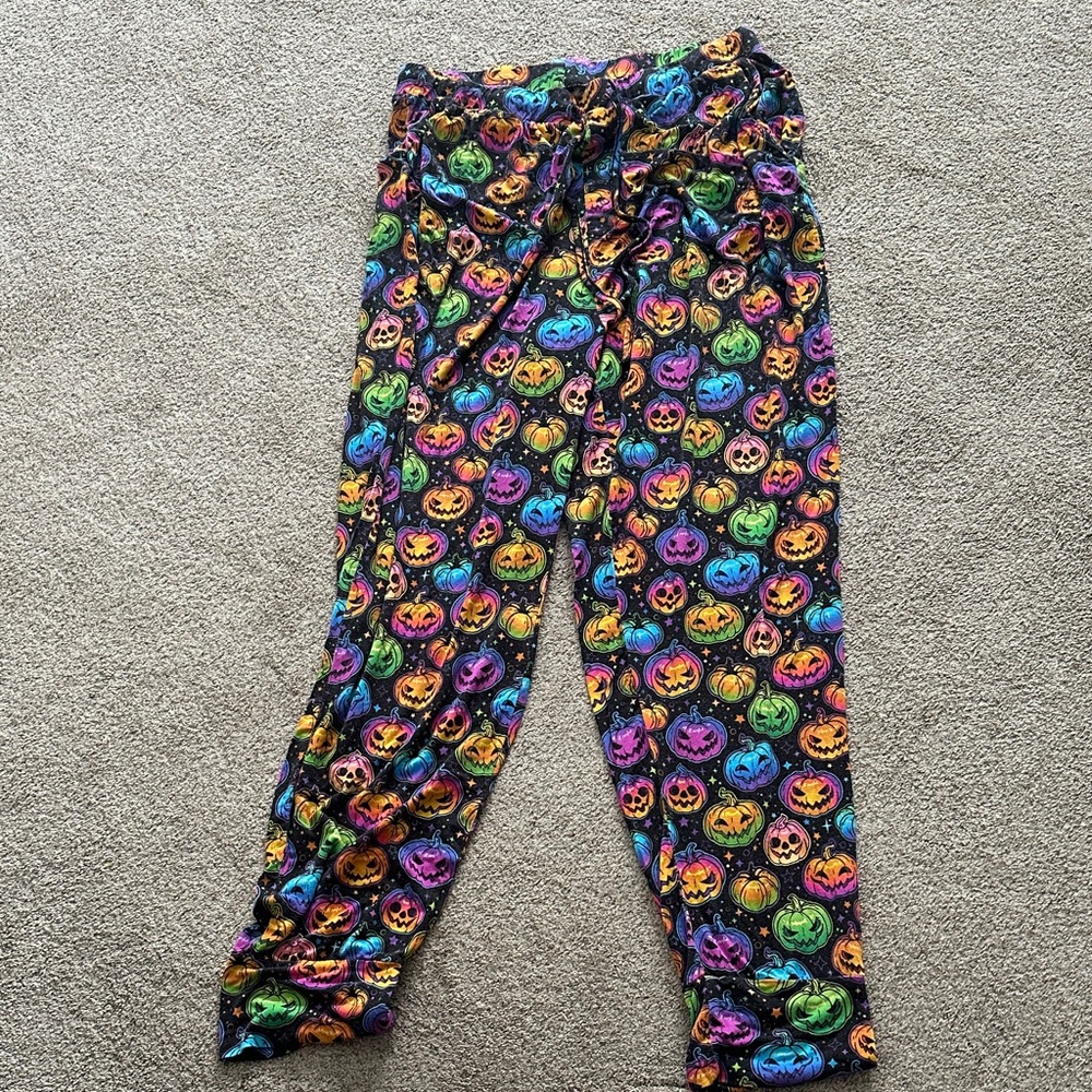 Bums & Roses Bamboo Colorful Halloween Pumpkin Pants size 2XL